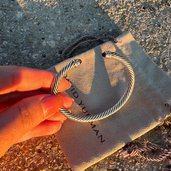 David Yurman cable bracelet w/ diamonds in silver - amethyst 5mm - Picture 5 of 6